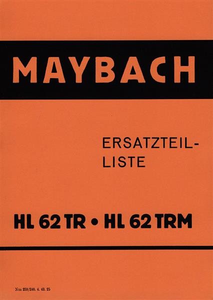 Maybach HL 62 TR / HL 62 TRM Ersatzteilkatalog