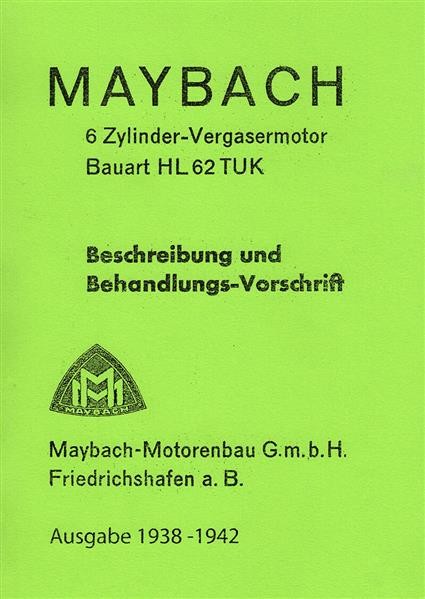 Maybach 6 Zylinder-Vergasermotor Behandlungs-Vorschrift