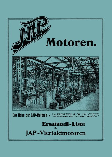 JAP Viertaktmotoren SV und OHV von 1928 Ersatzteilkatalog