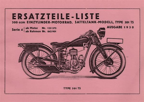 NSU 301 TS 300 ccm, Ersatzteilkatalog