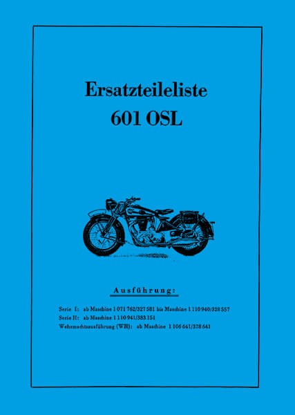 NSU 601OSL Serie I/II und WH 1939 Ersatzteilkatalog