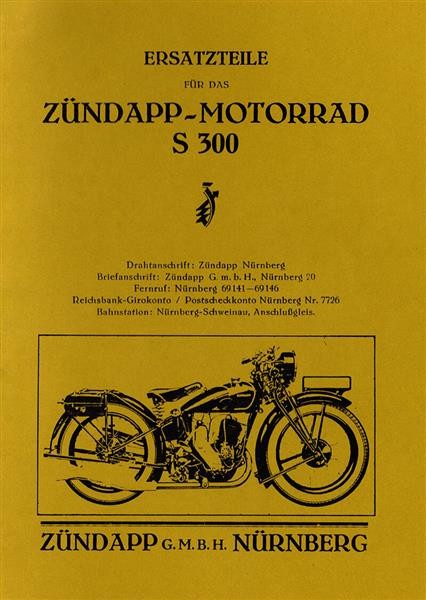 Zündapp Motorrad S 300 Ersatzteilkatalog