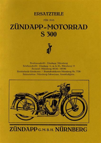 Zündapp Motorrad S 300 Ersatzteilkatalog