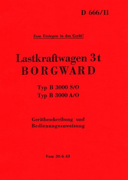 Borgward Typ B 3000 S/O - Typ B 3000 A/O Betriebsanleitung