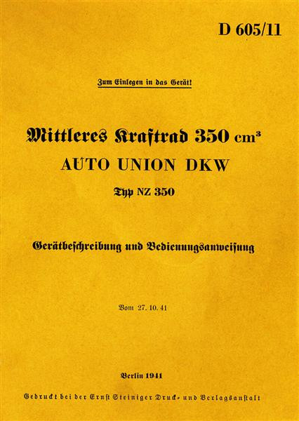 DKW NZ350 WH Betriebsanleitung