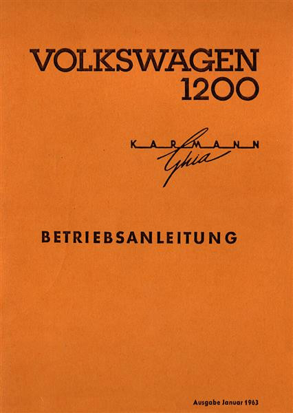 VW 1200 Karrmann Ghia Betriebsanleitung