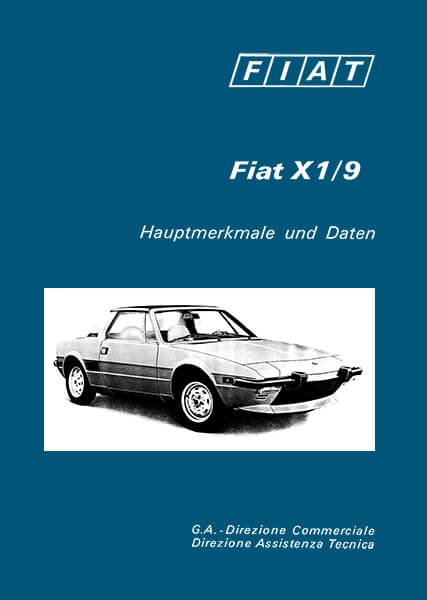 Fiat X1/9 Hauptmerkmale und Daten