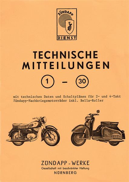 Zündapp Technische Mitteilungen Nr. 1 bis 30, Reparaturhinweise