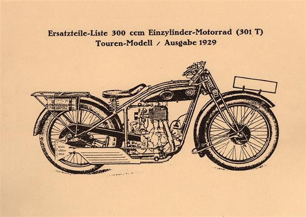 NSU 301 T 300 ccm Tourenmodell 1929 Ersatzteilkatalog