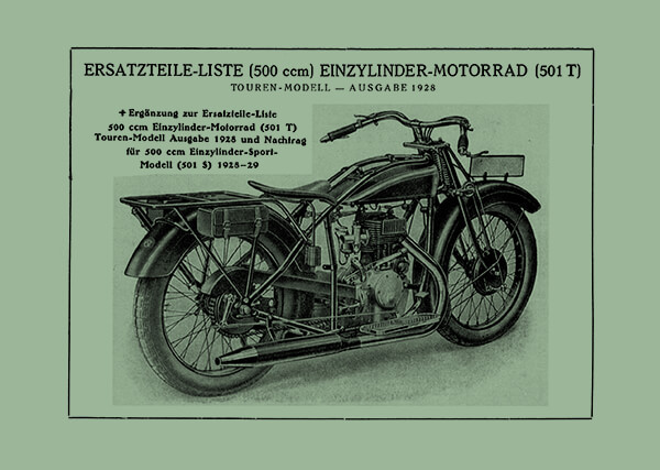 NSU 501 T Tourenmodell Ersatzteilkatalog