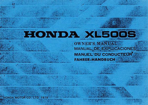 Honda XL500S Fahrerhandbuch