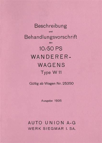 Wanderer W11 Betriebsanleitung