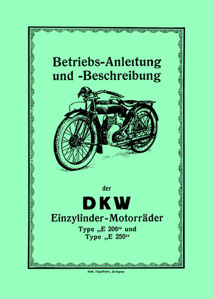 DKW E 206 und E 250 Betriebsanleitung