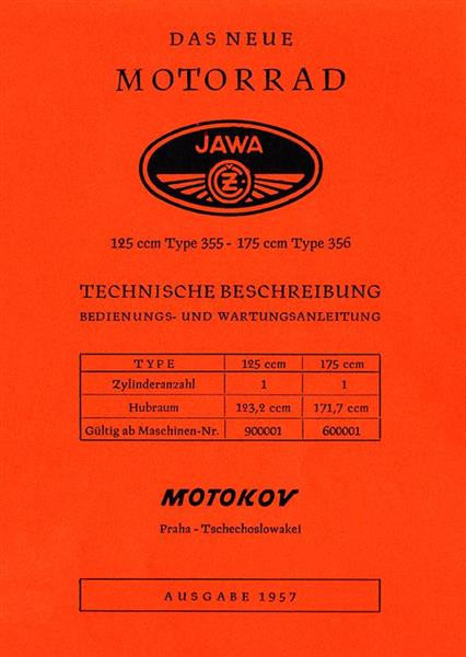 CZ 125 und 175 ccm Type 355 und 356, Betriebsanleitung