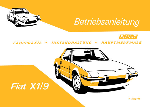 Fiat X1/9 Betriebsanleitung