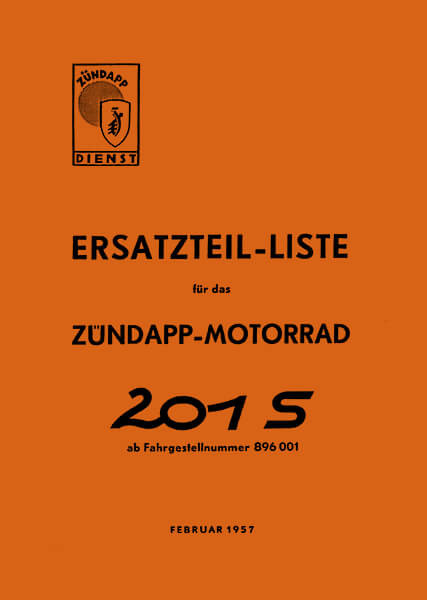 Zündapp 201S Ersatzteilkatalog