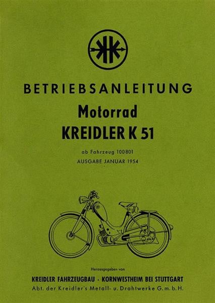 Kreidler K51 Betriebsanleitung