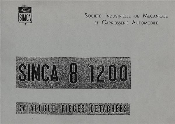 Simca 8 mit 1200 ccm Ersatzteilkatalog