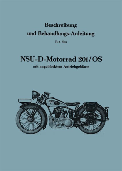 NSU D-201/OS Motorrad Betriebsanleitung
