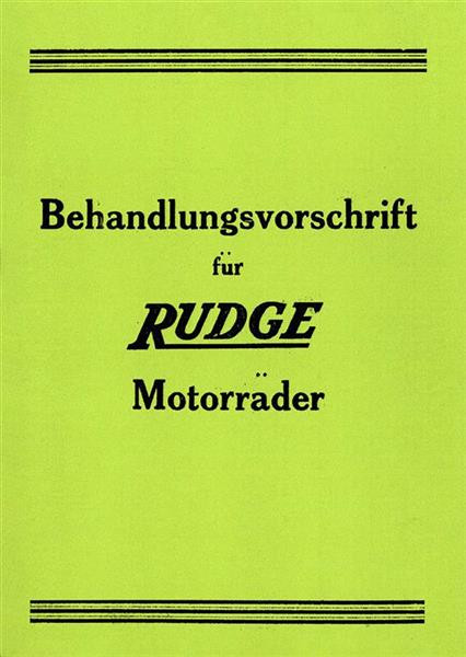 Behandlungsvorschrift für Rudge Motorräder