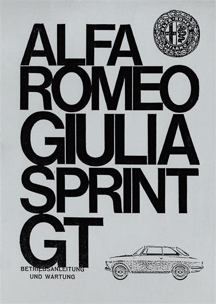 Alfa Romeo Giulia Sprint GT Betriebsanleitung