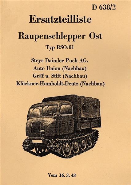 Steyr Raupenschlepper Ost RSO/01 Ersatzteilkatalog