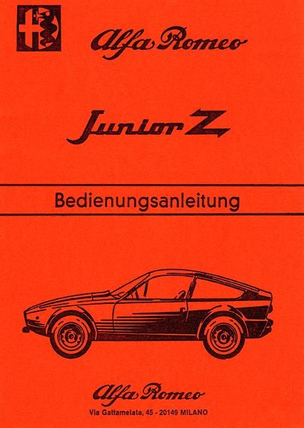 Alfa Romeo Junior Z Betriebsanleitung