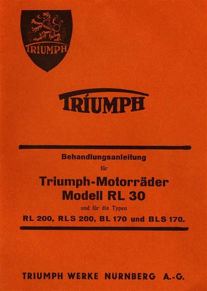 Triumph RL 200 /RLS 200 /RL 30 /BL 170/BLS 170 Betriebsanleitung