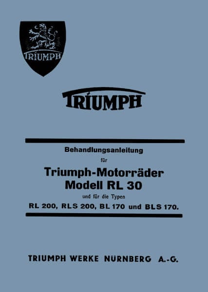 Triumph RL200 RLS200 RL30 BL170 BLS170 Betriebsanleitung