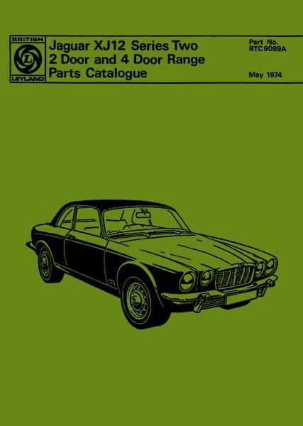 Jaguar XJ12 Series Two Parts Catalogue