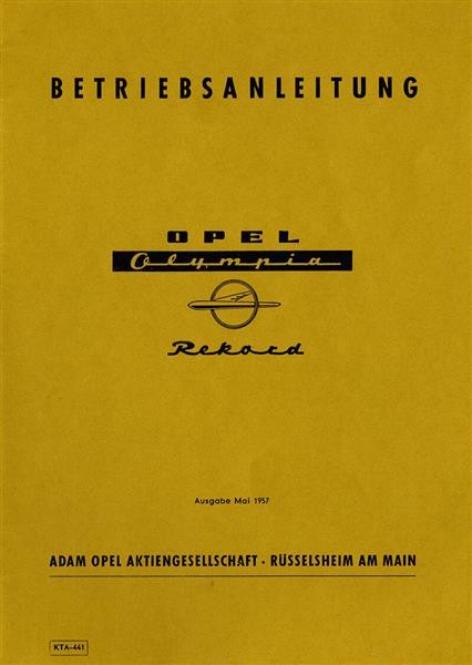 Opel Olympia Rekord Betriebsanleitung