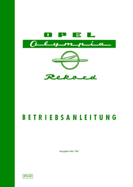Opel Olympia Rekord Betriebsanleitung