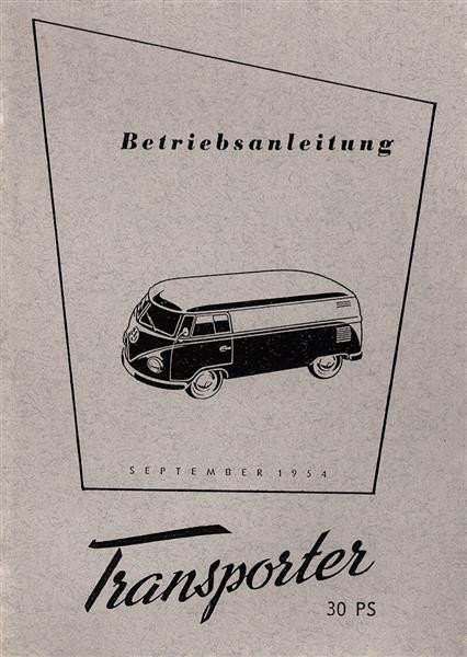 VW Transporter Bulli, 30 PS, Betriebsanleitung