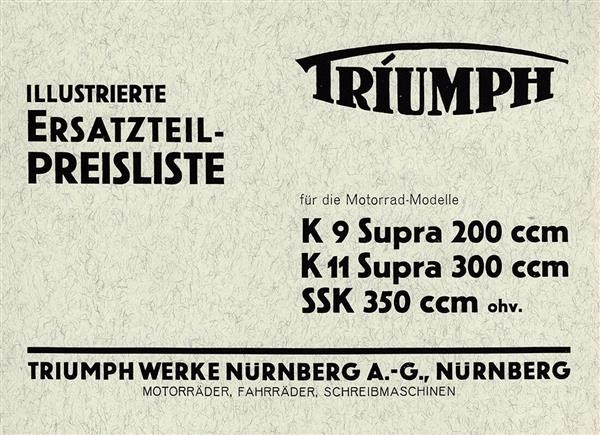 Triumph K9 Supra und K11 Supra Ersatzteilkatalog