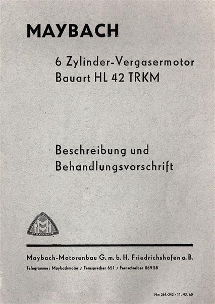 Maybach 6-Zylinder Vergasermotor HL42TRKM Betriebsanleitung