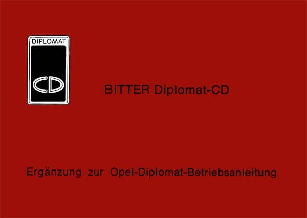 Opel Diplomat-CD - Ergänzung zur Opel Diplomat Betriebsanleitung
