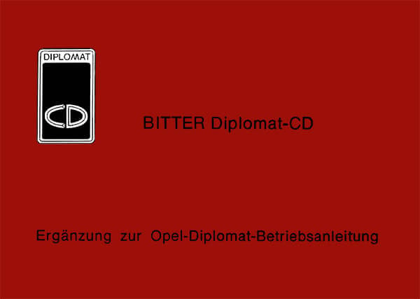 Opel Diplomat-CD - Ergänzung Betriebsanleitung