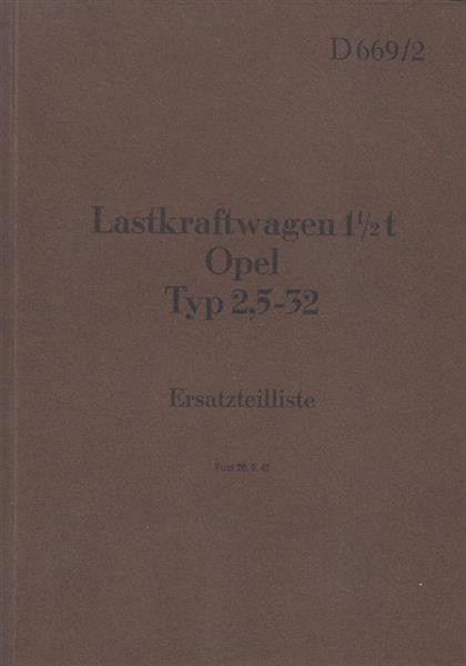 Opel LKW 1,5t Typ 2,5-32 Ersatzteilkatalog