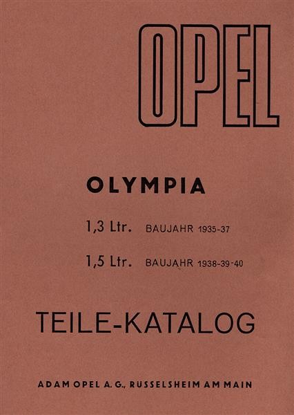 Opel Olympia 1935 bis 1940 Ersatzteilliste
