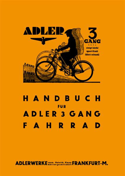 Adler Fahrrad 1935 Betriebsanleitung Reparaturanleitung und Ersatzteilkatalog