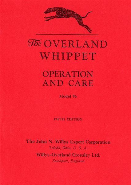 The Overland Whippet Operation and Care Model 96 Fifth Edition