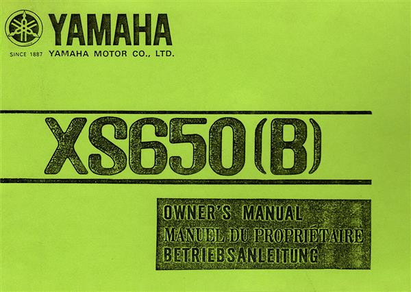 Yamaha XS650 Betriebsanleitung