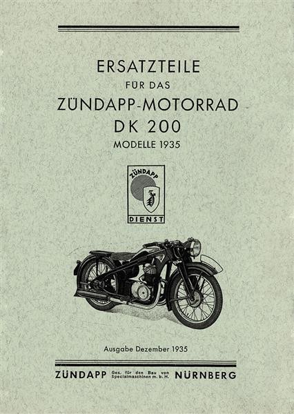 Zündapp DK200, Ersatzteilkatalog