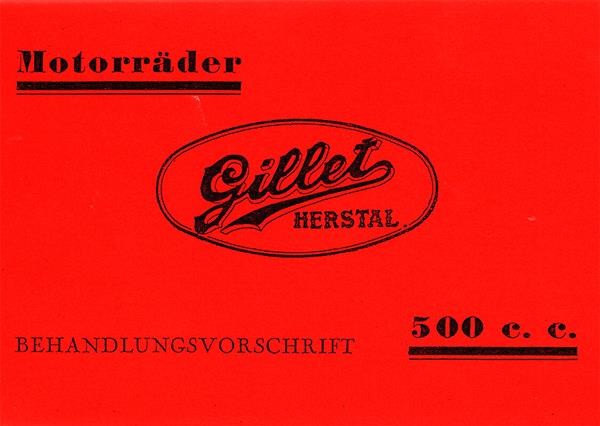 Gillet 500 ccm Sport, Super-Sport, Competition, Record, Betriebsanleitung