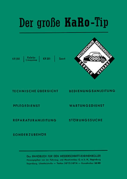 Messerschmitt KR200 und KR201 Sport - Der große KaRo-Tip