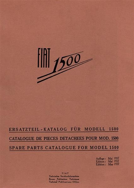 Fiat 1500, 6-Zylinder-Reihenmotor, Ersatzteilkatalog
