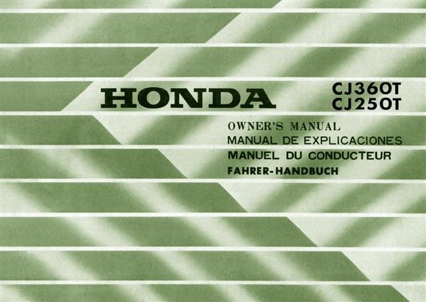 Honda CJ250T CJ360T Fahrerhandbuch