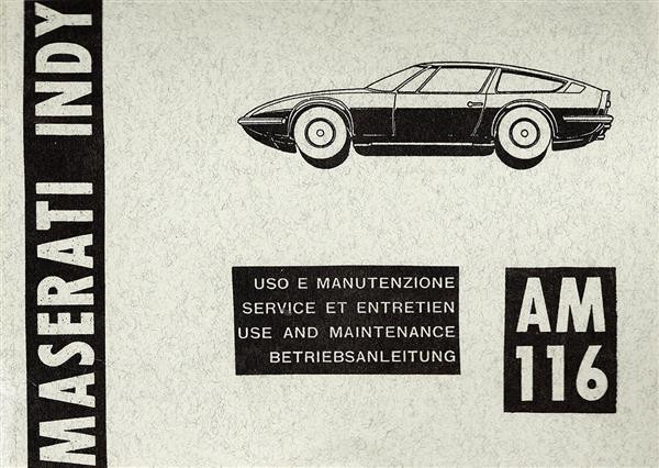 Maserati Indy Typ AM 116 Ersatzteilkatalog