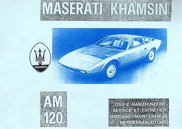 Maserati Khamsin AM 120 Betriebsanleitung