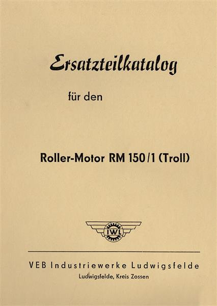 IWL Troll Roller-Motor RM 150/1 Ersatzteilkatalog